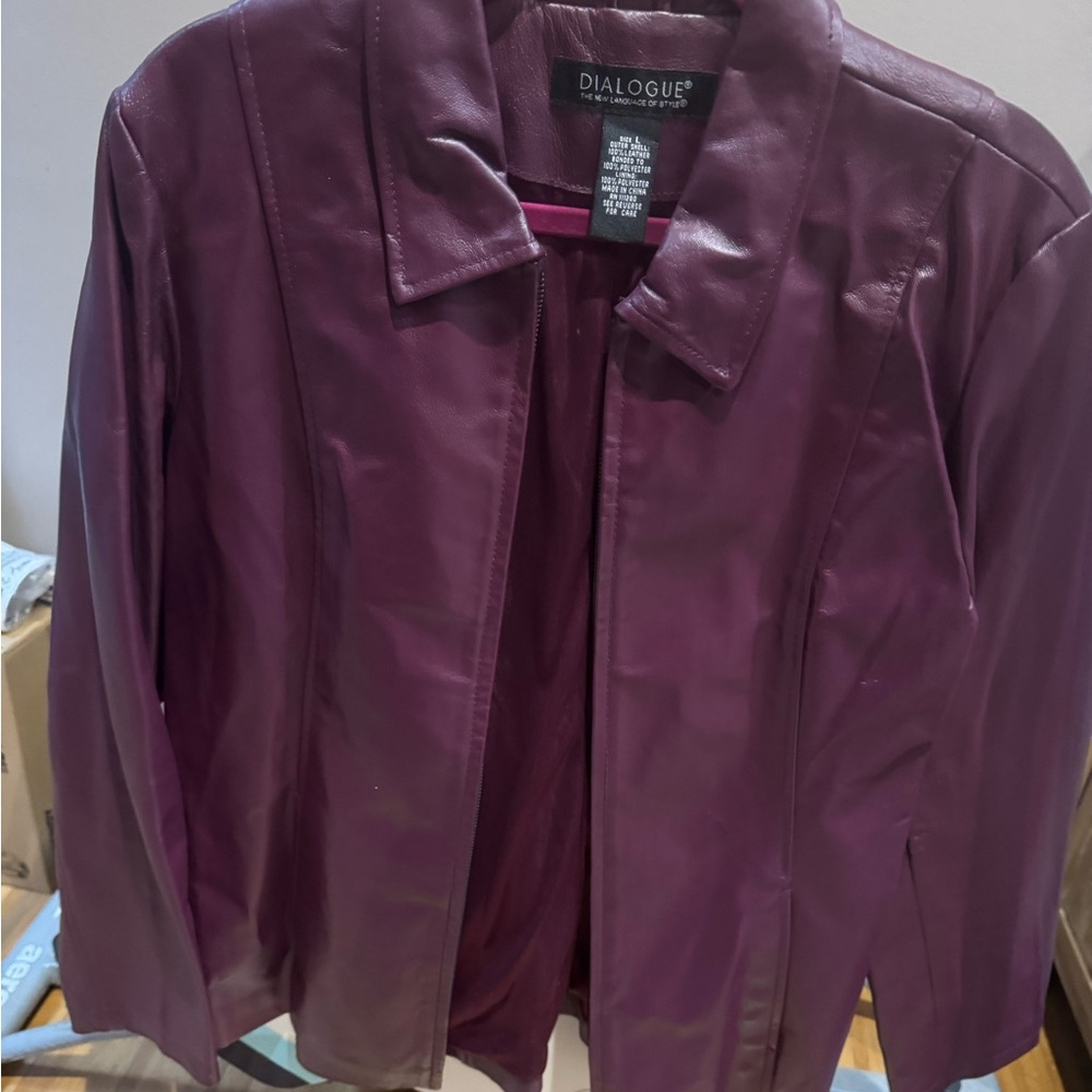 Dialogue Rich Plum Leather Jacket
